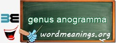 WordMeaning blackboard for genus anogramma